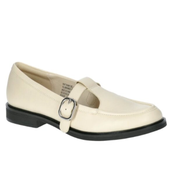 Time and Tru Women's Faux Leather T Strap Mary Jane Loafers - Picture 1 of 5